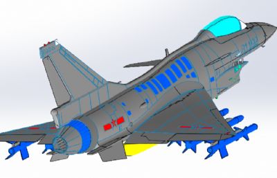 歼8英雄战斗机stp模型