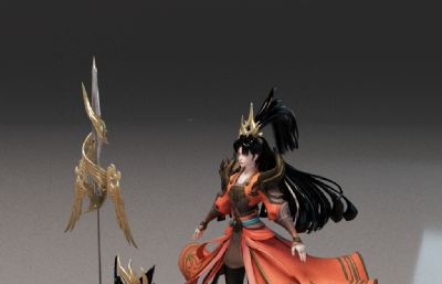 霸气的卡通女将军