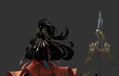 霸气的卡通女将军