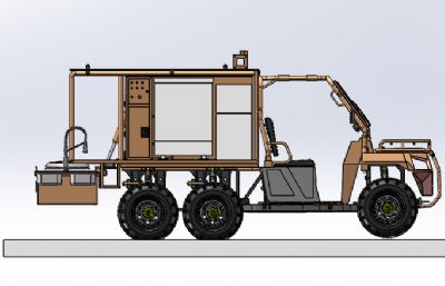野战全地形车轻型炊事车STEP模型