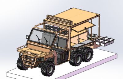 野战全地形车轻型炊事车STEP模型