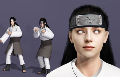 真人版日向宁次3D模型,带翻跟头动画