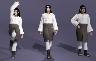 真人版日向宁次3D模型,带翻跟头动画