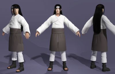 真人版日向宁次3D模型,带翻跟头动画