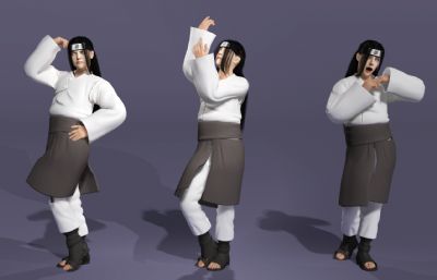 真人版日向宁次3D模型,带翻跟头动画