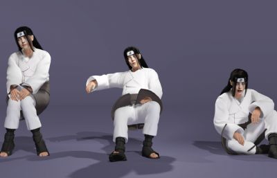 真人版日向宁次3D模型,带翻跟头动画