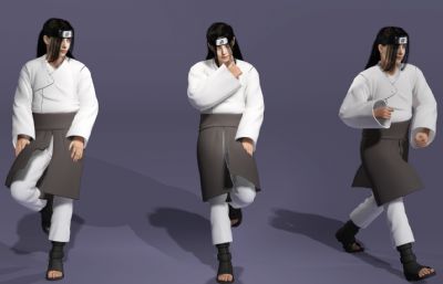 真人版日向宁次3D模型,带翻跟头动画