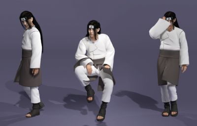 真人版日向宁次3D模型,带翻跟头动画