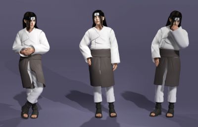 真人版日向宁次3D模型,带翻跟头动画