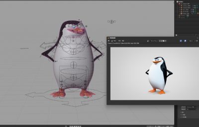 blender卡通企鹅 有绑定