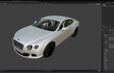 宾利欧陆GT超级跑车blender模型