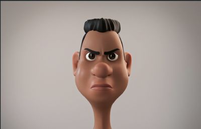 有绑定的卡通黑人男孩