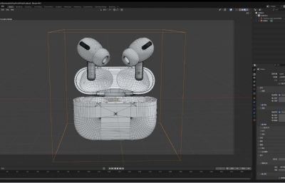 AirPods Pro耳机blender模型
