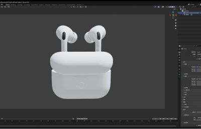 AirPods Pro耳机blender模型
