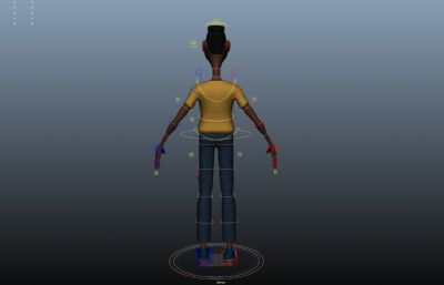 有绑定的卡通黑人男孩