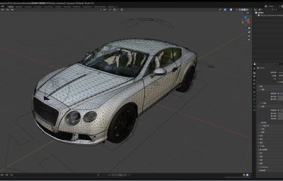 宾利欧陆GT超级跑车blender模型