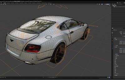 宾利欧陆GT超级跑车blender模型