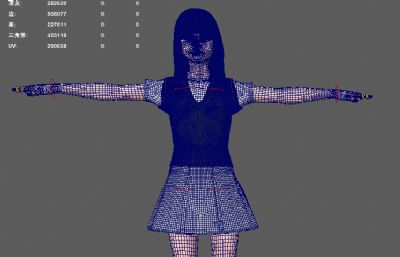 写实女中学生 小女孩毛衣短裙背心毛衣