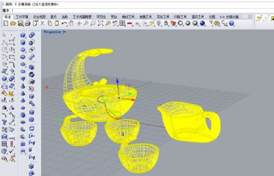 鲸鱼茶具-茶壶茶杯-文创产品设计