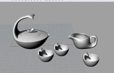 鲸鱼茶具-茶壶茶杯-文创产品设计