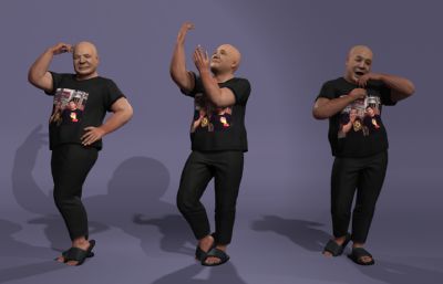 刀哥没活咬打火机,来东北指定有你好果子吃,写实风格男性3D模型