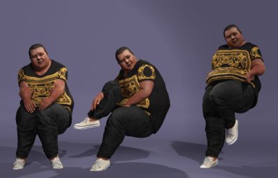 写实男性数字人 良子大胃袋 味真足抽象主播