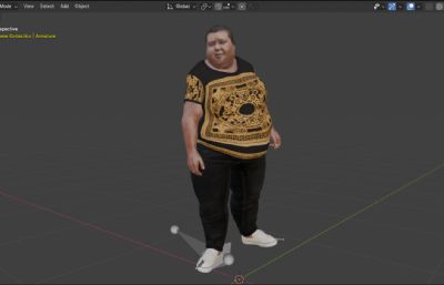 写实男性数字人 良子大胃袋 味真足抽象主播