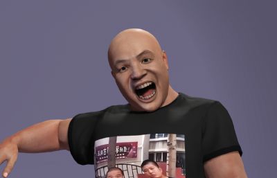 刀哥没活咬打火机,来东北指定有你好果子吃,写实风格男性3D模型