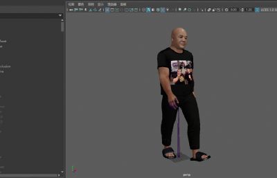 刀哥没活咬打火机,来东北指定有你好果子吃,写实风格男性3D模型