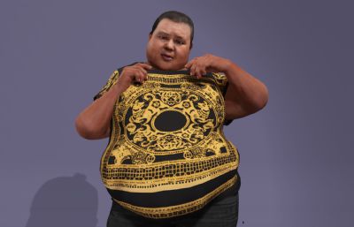 写实男性数字人 良子大胃袋 味真足抽象主播