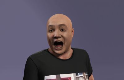 刀哥没活咬打火机,来东北指定有你好果子吃,写实风格男性3D模型