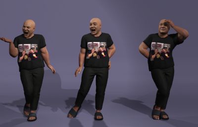 刀哥没活咬打火机,来东北指定有你好果子吃,写实风格男性3D模型