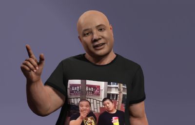 刀哥没活咬打火机,来东北指定有你好果子吃,写实风格男性3D模型