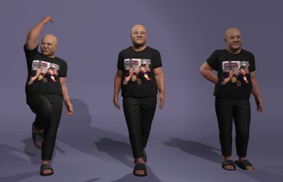 刀哥没活咬打火机,来东北指定有你好果子吃,写实风格男性3D模型