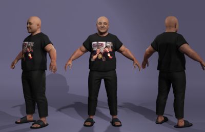 刀哥没活咬打火机,来东北指定有你好果子吃,写实风格男性3D模型