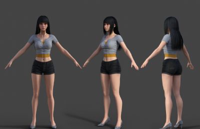 短裤女青年 现代都市美女 美女小姐姐
