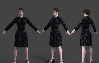 年轻妈妈 连衣裙美女 城市白领
