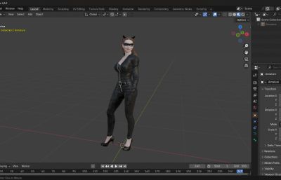 《蝙蝠侠3：黑暗骑士崛起》安妮海瑟薇版猫女走T台 次世代性感美女数字人 紧身衣搜查官