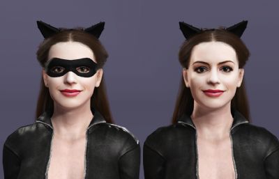 《蝙蝠侠3：黑暗骑士崛起》安妮海瑟薇版猫女走T台 次世代性感美女数字人 紧身衣搜查官