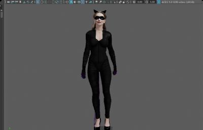 《蝙蝠侠3：黑暗骑士崛起》安妮海瑟薇版猫女走T台 次世代性感美女数字人 紧身衣搜查官