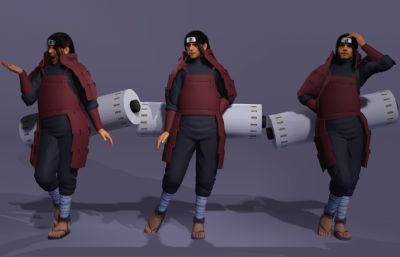 日本战国忍者 千手柱间施展木遁忍术 动漫卷轴