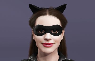 《蝙蝠侠3：黑暗骑士崛起》安妮海瑟薇版猫女走T台 次世代性感美女数字人 紧身衣搜查官