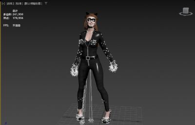 《蝙蝠侠3：黑暗骑士崛起》安妮海瑟薇版猫女走T台 次世代性感美女数字人 紧身衣搜查官