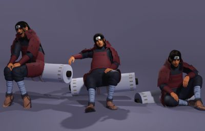 日本战国忍者 千手柱间施展木遁忍术 动漫卷轴