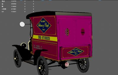 20世纪福特汽 写实古董汽车