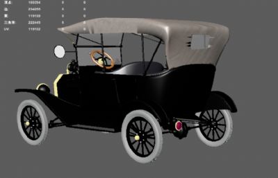20世纪初老式T型福特汽车 写实古董汽车