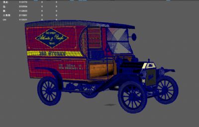 20世纪福特汽 写实古董汽车