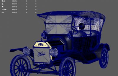 20世纪初老式T型福特汽车 写实古董汽车