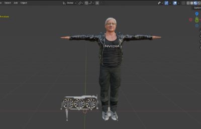 写实男性富豪数字人 显卡大佬 英伟达皮衣老黄