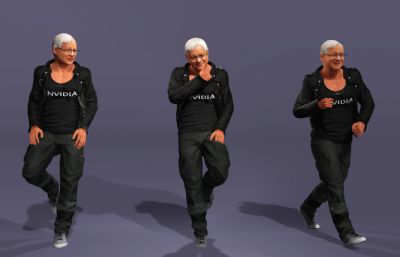 写实男性富豪数字人 显卡大佬 英伟达皮衣老黄